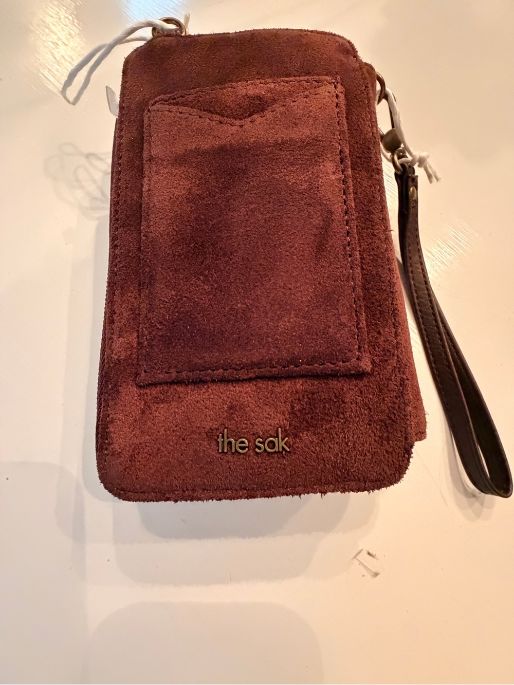 The Sak Suede Wristlet, crossbody Phone Wallet - Dark Brown, New With packaging - Picture 3 of 6